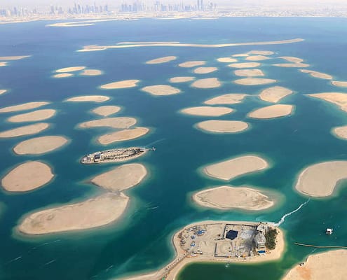 The World Islands, aerial view. Dubai, UAE.