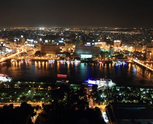 View of Cairo from the Cairo Tower at night