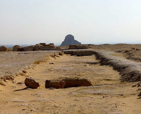 View of the remains of the Black Pyramid Amenhemat III from the Bent Pyramid