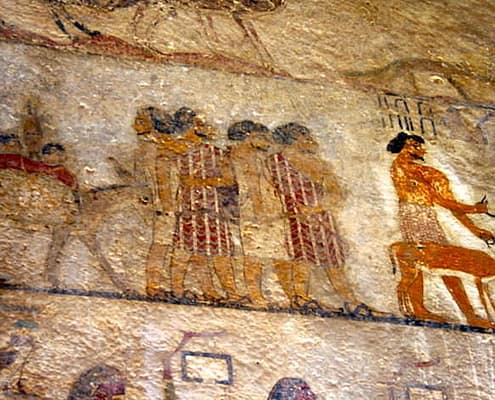 Wall paintings in Tomb of Khnoumhotep II, Minya