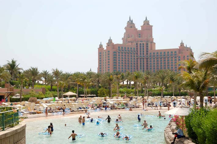 The Aquaventure waterpark of Atlantis the Palm hotel