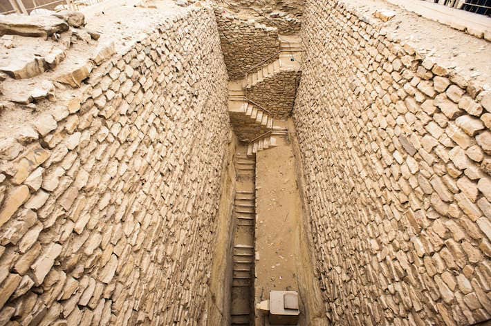 Saqqara Complex. Stairs leading leading to the chambers and tunnels