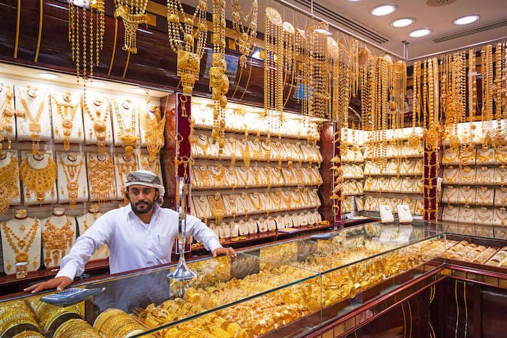 Gold on the famous -Golden souk- in Dubai Deira market