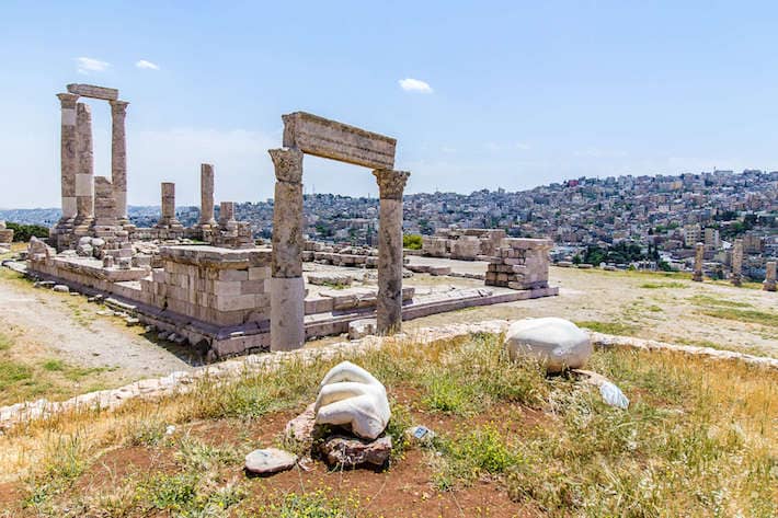 Temple of Hercules and the hand at the Amman Citadel, Jordan
