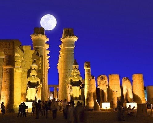 Full moon over Luxor Temple