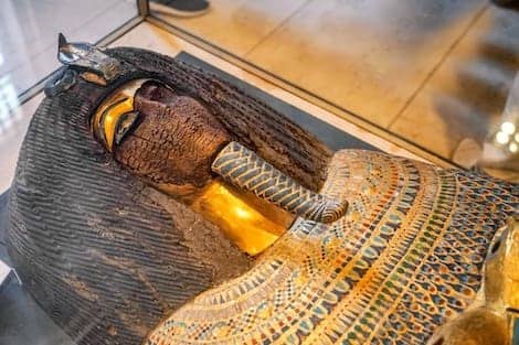Ancient sarcophagus in The Museum of Egyptian Antiquities