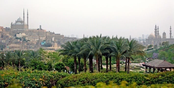 History of Cairo, Egypt - Panorama of The Mosque of Muhammad Ali and Azhar Park