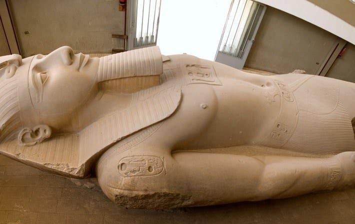Wide angle of the colossus of Ramses II