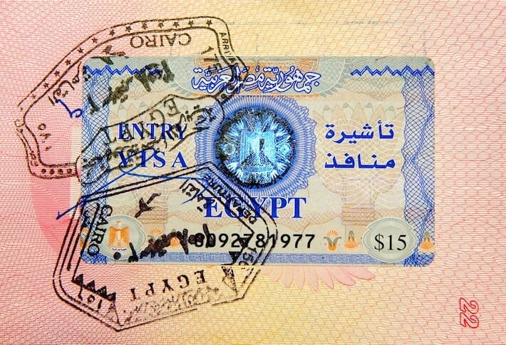Pasaporte con visa Egipcia