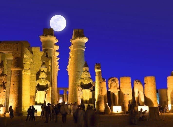 Full moon over Luxor Temple