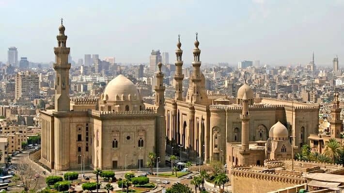 Luxury Egypt Tours - View over Cairo city with Mosque of Sultan Hassan