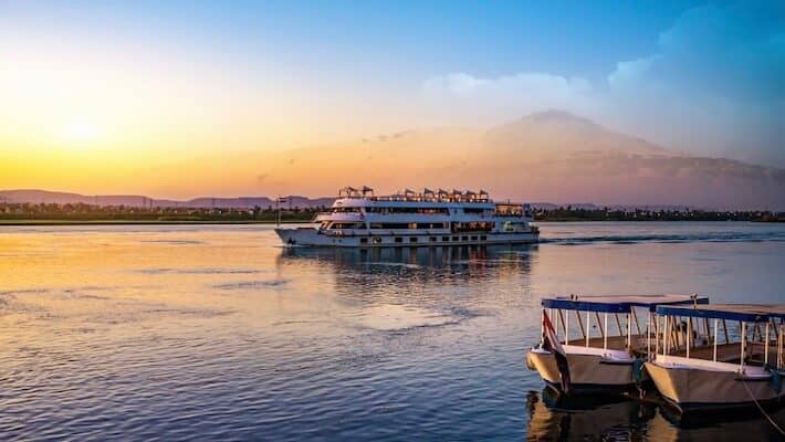 Luxury Nile Cruise and Stay - River Nile at sunset in Aswan